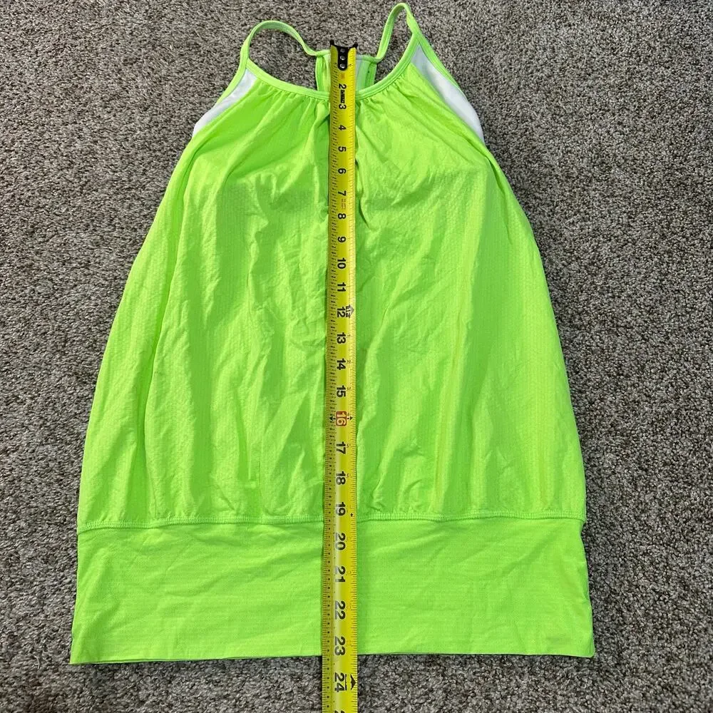 LULULEMON Women's No Limits Tank Size 6 In Zippy Green/White - Picture 9 of 11